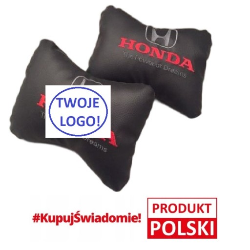 Poduszka zagłówek kość do auta! 2szt! Twoje Logo!