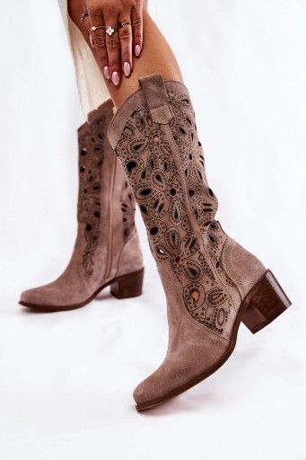 AŻUROWE KOZAKI ZAMSZ LEWSKI SHOES 3170 CAPP 37 • Opinie