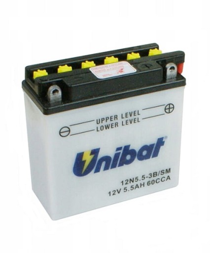 U12N5,5-3B/E - Акумулятор UNIBAT 12N5, 5-3B 5,5 Ah 60A Кельце