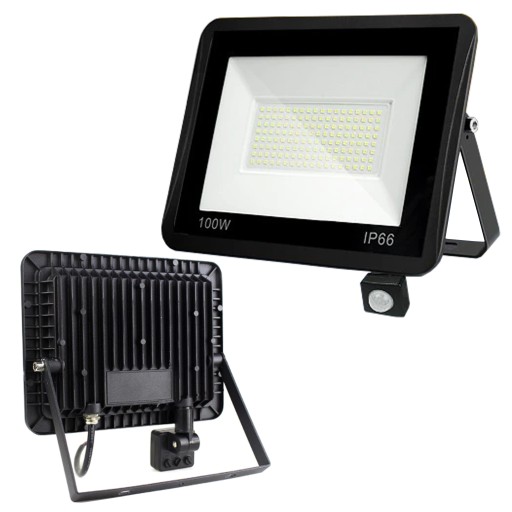 Галогенна Світлодіодна лампа прожектор 100 Вт з датчиком руху