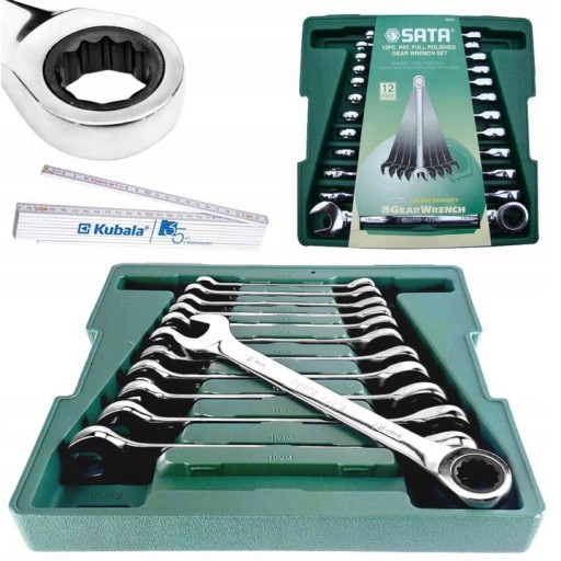 НАБОР ПЛОСКИХ НАКОЛЬЦЕВЫХ КЛЮЧЕЙ SATA С ТРЕЩОТКОЙ