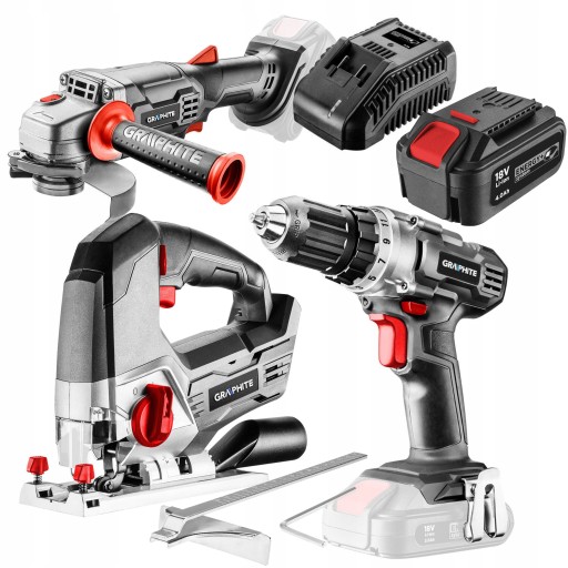 GRAPHITE шуруповерт шліфувальний верстат лобзик 18V + 2AH