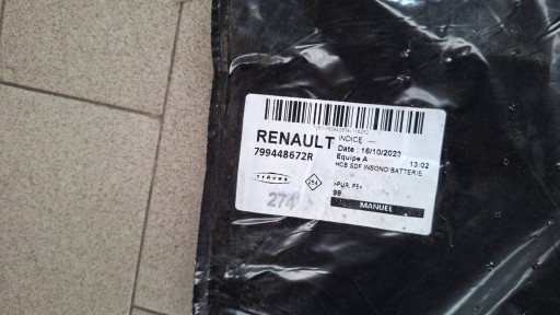 Schalldämmung baterii izolacja termiczna Renault Scenic E-Tech V 799448672R