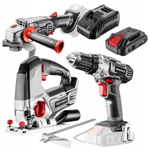 GRAPHITE шуруповерт шлифовальный станок лобзик 18V + 2Ah