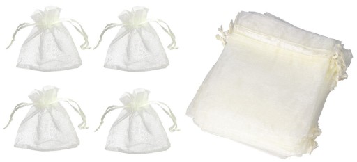 МІШКИ З ОРГАНЗИ 25 ШТ. 9Х12 СМ ВЕСІЛЬНІ