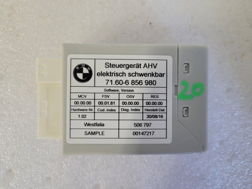 BOX19 20 - Bmw контролер електричний крюк модуль 6856980 оригінальний oem