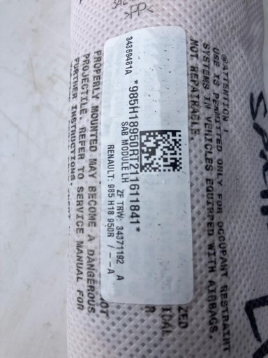 seat airbag left DACIA SPRING 985H18950R