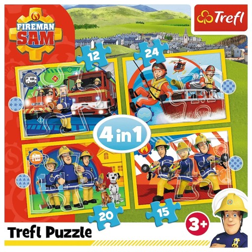 Trefl Puzzle 4W1 Pomocny Strażak Sam 34373