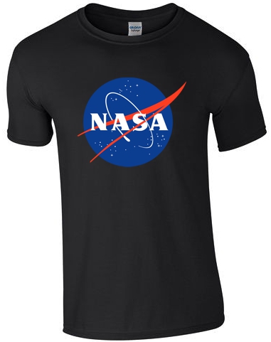 Bavlnené tričko NASA pánske M čierne