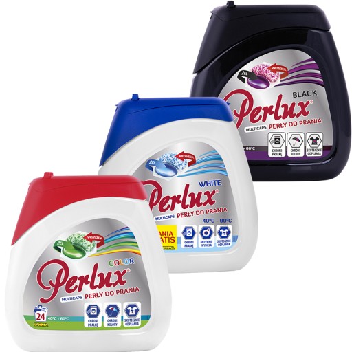 Perlux kapsule na pranie biela farba čierna 72 + 4 ks color white black