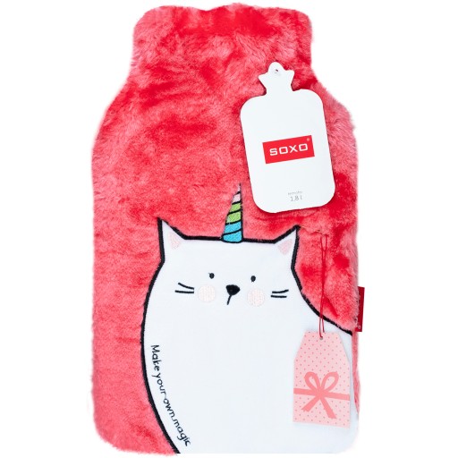 Грілка гумова рожево-біла Soxo 67927A.01 1,8 л