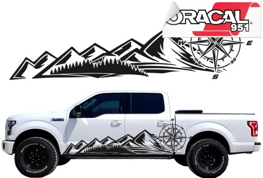 Наклейка на автомобіль Роза Вітрів OFFROAD 44X150CM