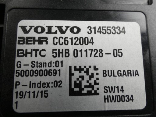 VOLVO XC90 II module control unit of the air conditioning air conditioning devices