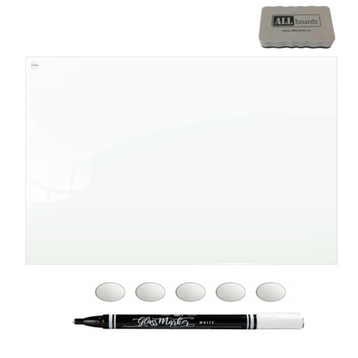 ДОШКА МАГНІТНА СКЛЯНА 120х90см БІЛА