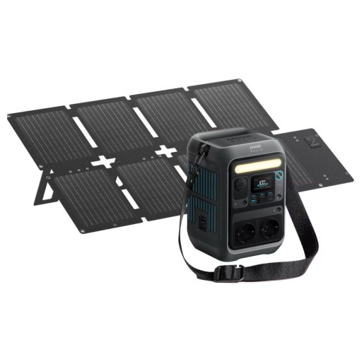 Портативная электростанция anker solix c300x 288wh 300w + солнечная панель 60w