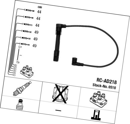 Ngk 0518 rc-ad218 кабели зажигания