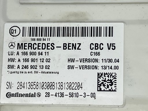 MERCEDES GL ML W166 X166 12- control unit comfort control unit SAM A1669009411