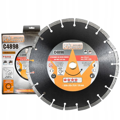 АЛМАЗНИЙ ДИСК RICHMANN 350 ММ ДЛЯ РІЗАННЯ АСФАЛЬТУ
