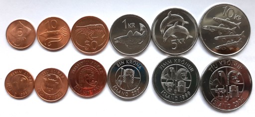 ISLANDIA zestaw 6 monet