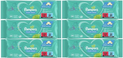 Серветки вологі Pampers Fresh Clean 6 х 80 шт.