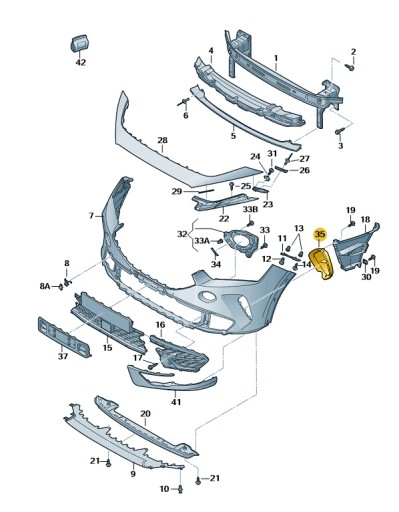 5FF807576 041 - РЕШІТКА ПОВІТРОЗАБІРНИКА ПРАВА CUPRA FORMENTOR OE