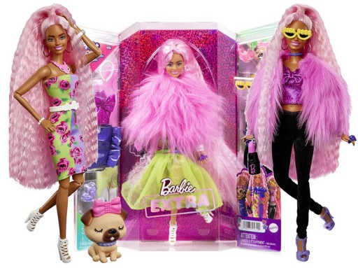 LALKA BARBIE EXTRA zestaw LALKA UBRANKA PIESEK