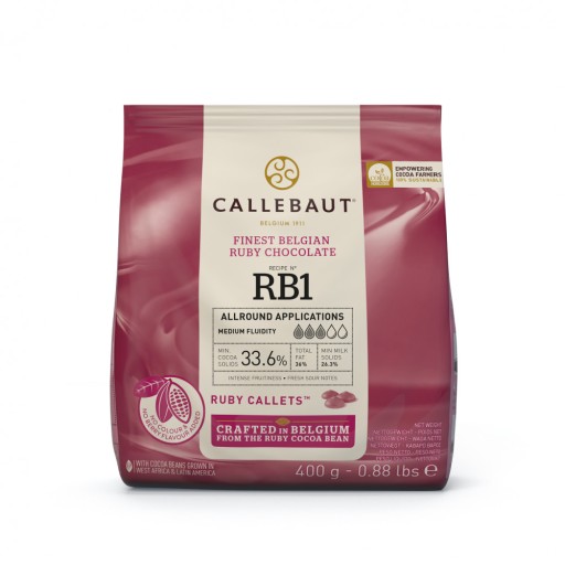 Dropsy čokoládové Callebaut RUBINOVÁ ČOKOLÁDA 400 g