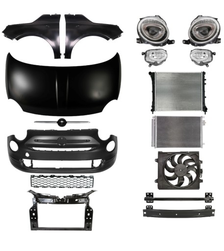 Inny204 - Fiat 500 15- Ремень бампера, капот, крыло, КОМПЛЕКТ ДЕТАЛЕЙ