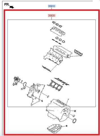 209103LA04 - Комплект прокладок двигателя 3.3t-gdi kia/genesis