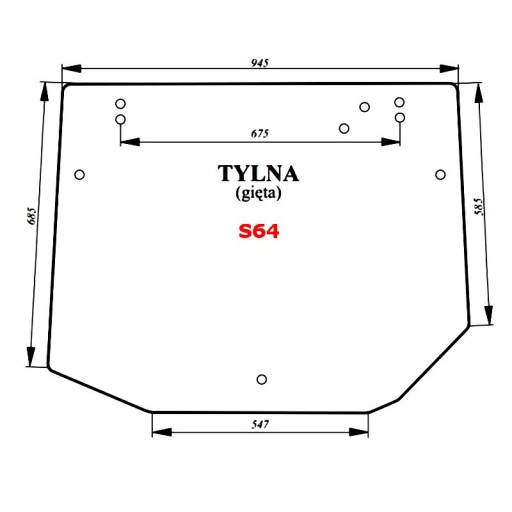 9977606 - Скло заднє NEW HOLLAND T3040/Landini Mistral