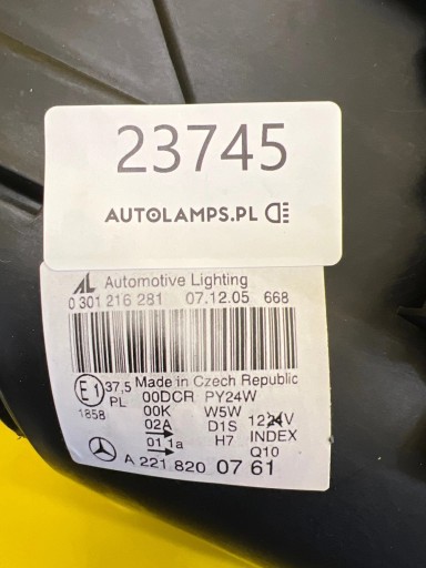 light left Mercedes-Benz S W221 A2218200761 Xenon