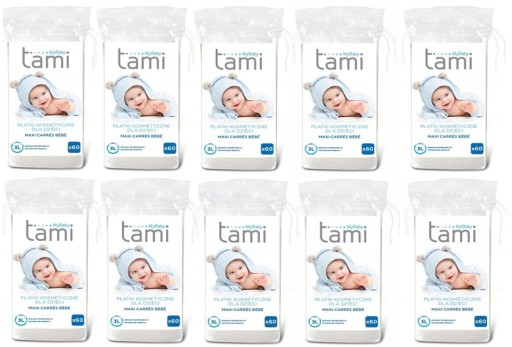 10× Косметичні подушечки Tami MyBaby квадратні 60 шт.