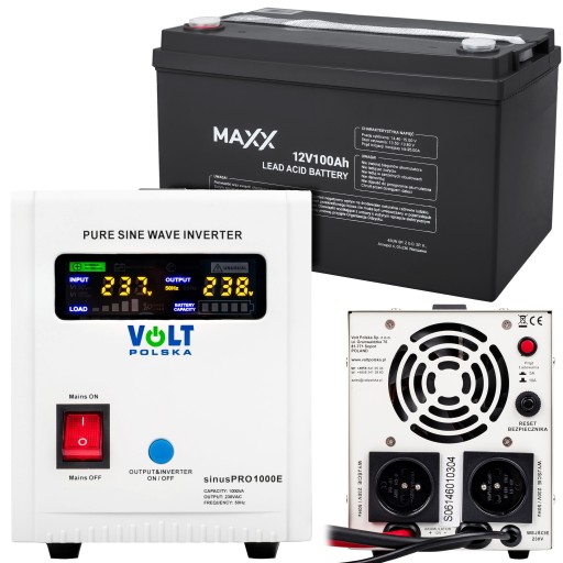 Аварійне живлення ups sinus pro 1000e аварійне живлення + акумулятор 100ач