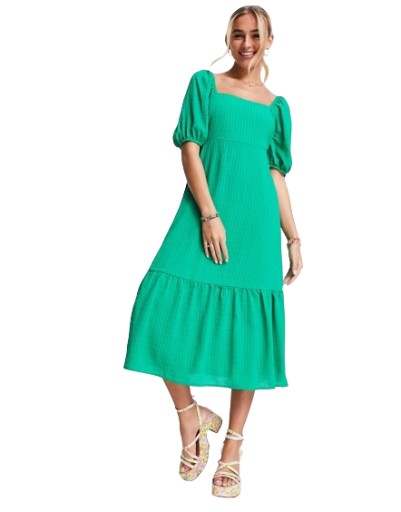 New Look zelené fakturované šaty defekt 44