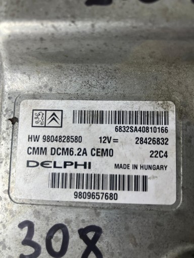 computer Motore PEUGEOT CITROEN 2.0 BLUE HDI 9809657680 9804828580