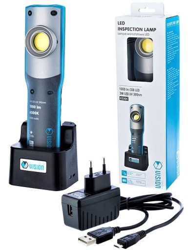 Світлодіодний робочий ліхтарик 1000LM УФ-лампа 2в1 акумуляторна батарея