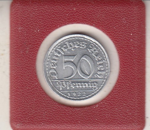 Niemcy -Weimar 50 pfennig 1922 D