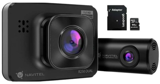 Подвійний відеореєстратор Navitel RC2 + карта MicroSD GOODRAM 64GB