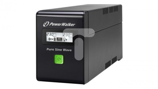 Ибп power walker, линейно-интерактивный, 600 ва, 3xiec, 230 в, чистая синусоида, rj11/