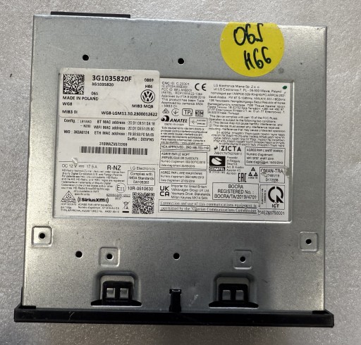 3G1035820F 3G1 - Навигационная читалка мультимедиа vw passat b8 tiguan ii 3g1035820f....