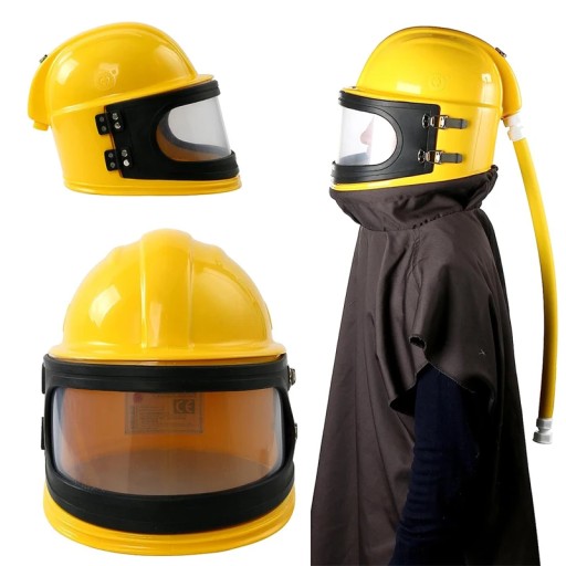 Регулируемая пескоструйная маска для пескоструйной обработки с вентиляцией