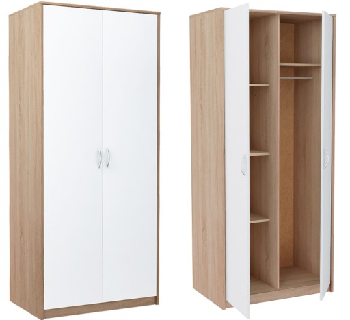 Шафа Меблі Бестселер Wiktoria 2D Combi SZ05 85x193x55 см білий / дуб сонома