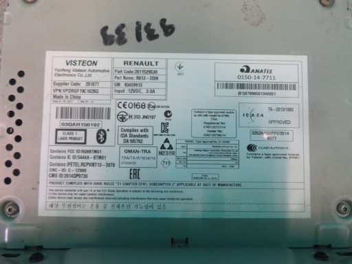 RADIO OPEL VIVARO 17R 281152953R