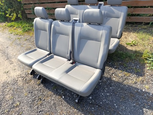 VW T5 KOMPLET seats DRUGI and TRZECI RZAD/ 2 3 RZAD JASNOSZARA SKAJA