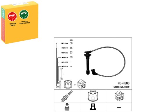 92275216 - Високовольтні кабелі ngk8379 honda accord 2.0b 93-