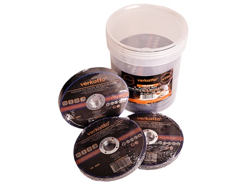 ДИСК ВІДРІЗНИЙ VERKATTO ПО МЕТАЛУ, СТАЛІ, ЧАВУНУ 100 ШТ. 125х1,0