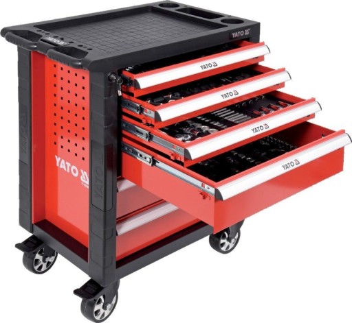 ШКАФ ОБСЛУЖИВАНИЯ НА КОЛЕСАХ YATO + ИНСТРУМЕНТЫ 177 ЧАСТЕЙ