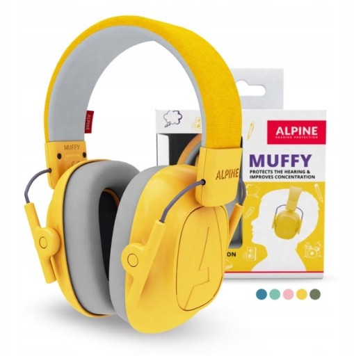 Chrániče sluchu náušníky pre deti od 5 rokov Alpine Muffy Yellow | Žltá