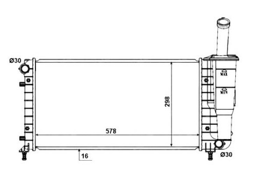 53601/NRF - Радіатор nrf fiat punto 1.2 99-