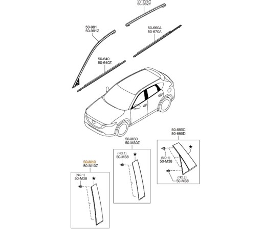 KB8A50M10F - ОРИГИНАЛЬНАЯ НАКЛАДКА НА ДВЕРЬ MAZDA CX - 5 KF